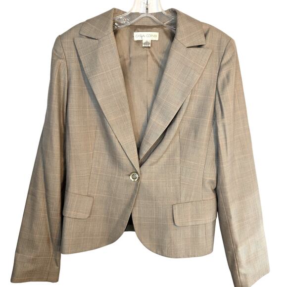Causal Corner 10 Women's Tan Blazer Suit Coat Misses Size Medium M Jacket - Picture 1 of 5